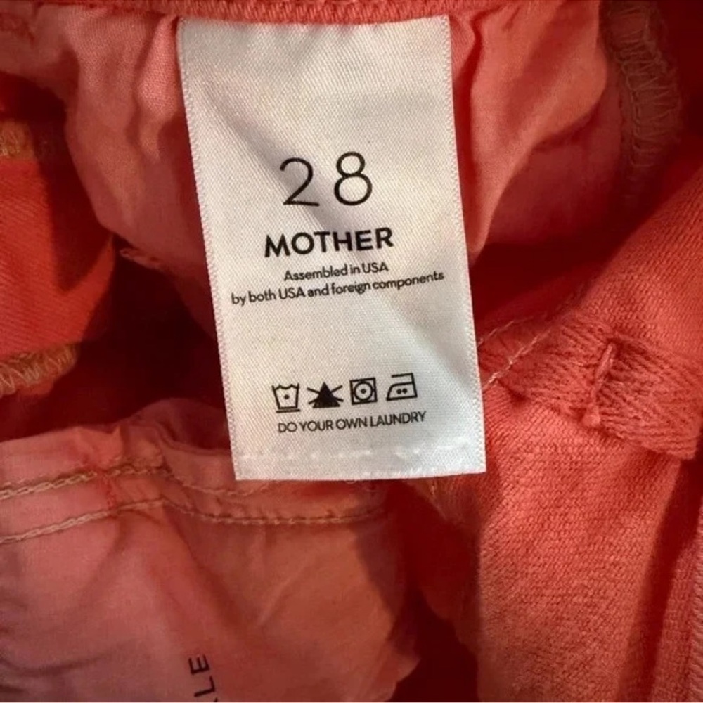 MOTHER The Hustler Ankle Fray Jeans Persimmon Coral Size 28 Cropped - Picture 11 of 12